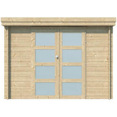 Chalet moderne Oregon 9,6m² en bois massif 28mm avec porte double vitrée - Gardenas Ma boutique